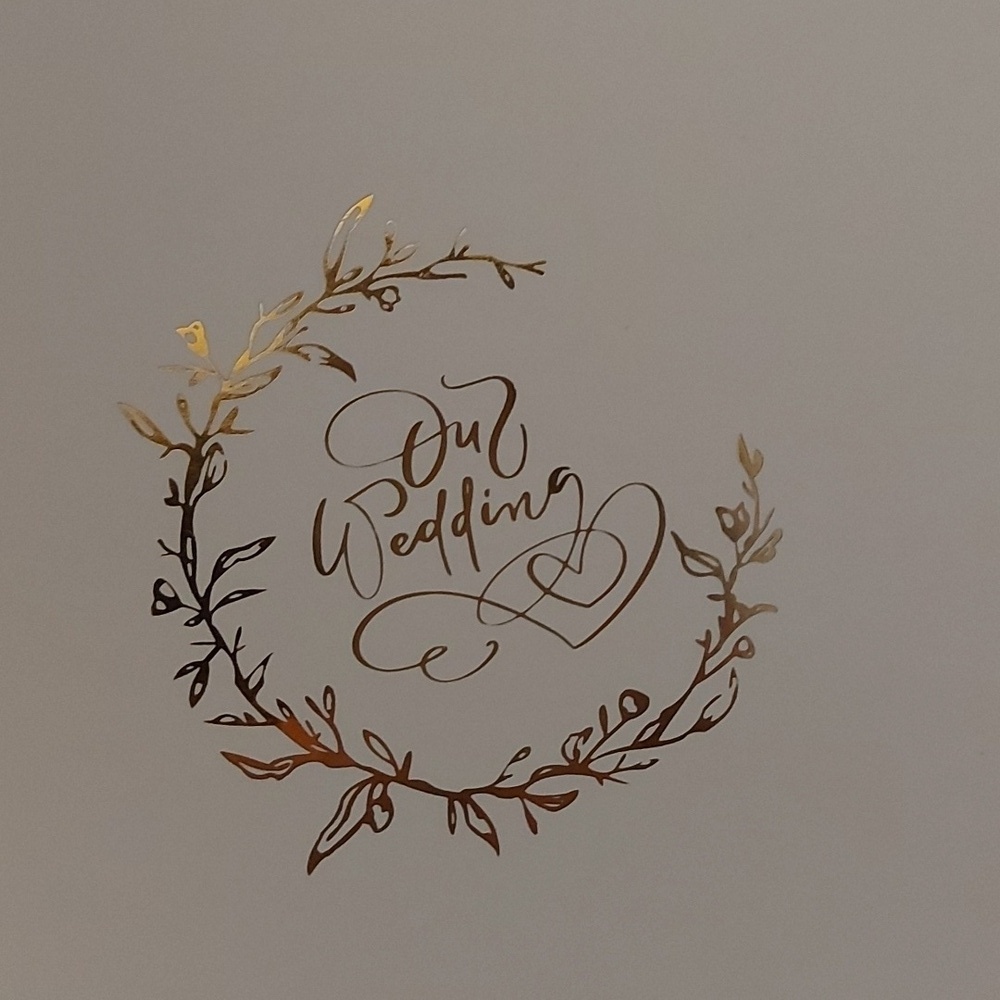 Elegant White and Gold Wedding Photo Album